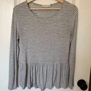 Boutique Long Sleeve Peplum